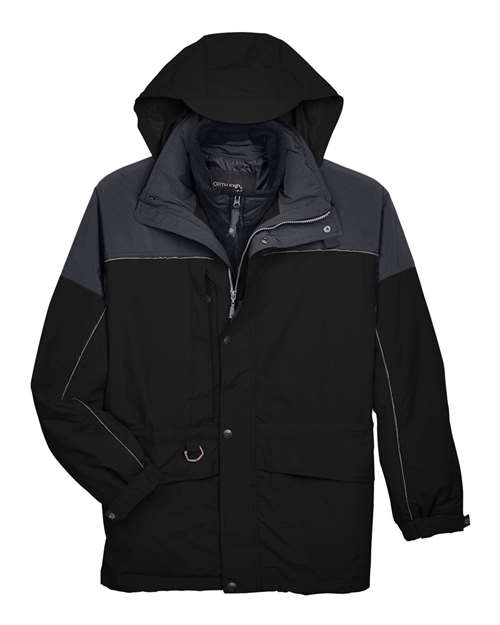 Men's 3-in-1 Two-Tone Parka - Black