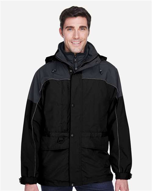 Men's 3-in-1 Two-Tone Parka - Black