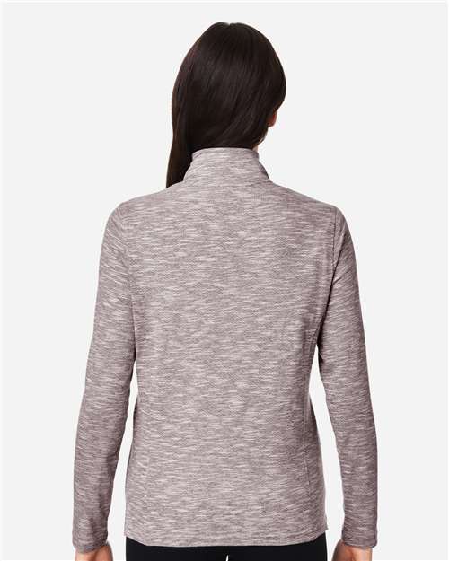 Women's Eclipse Jacquard Quarter-Zip Pullover - Burgundy Heather
