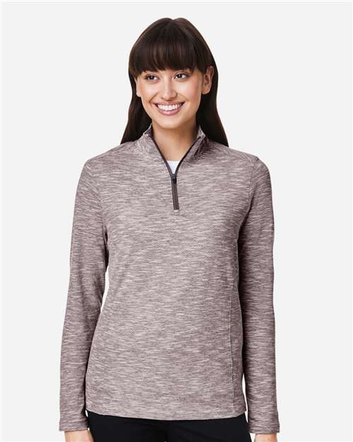 Women's Eclipse Jacquard Quarter-Zip Pullover - Burgundy Heather