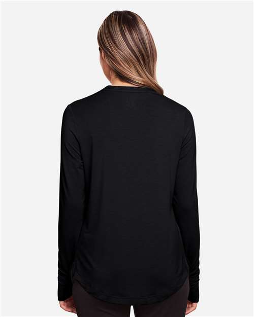 Women's JAQ Stretch Performance V-Neck Snap Pullover - Black