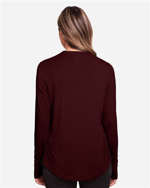 Women's JAQ Stretch Performance V-Neck Snap Pullover - Burgundy