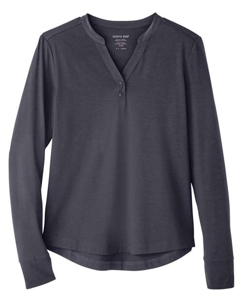 Women's JAQ Stretch Performance V-Neck Snap Pullover - Carbon