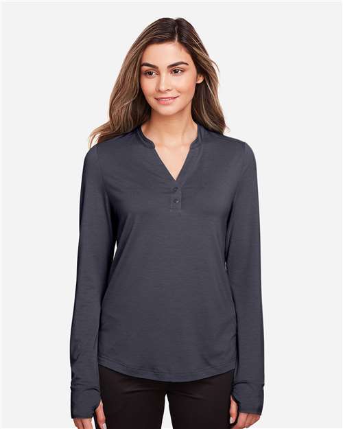 Women's JAQ Stretch Performance V-Neck Snap Pullover - Carbon