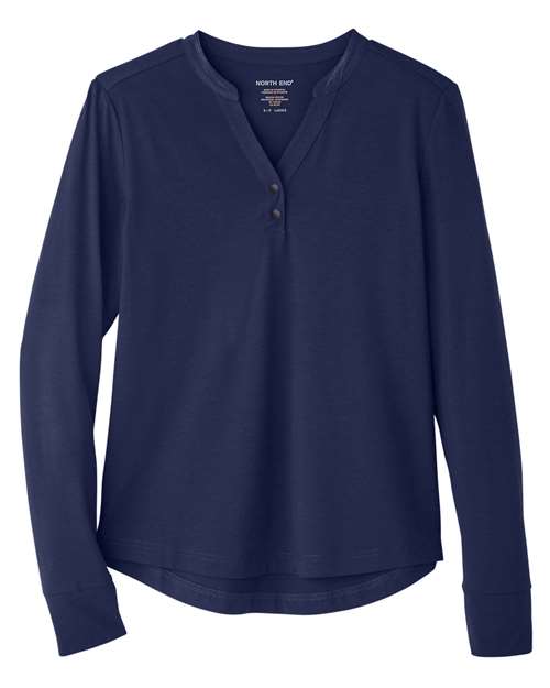 Women's JAQ Stretch Performance V-Neck Snap Pullover - Classic Navy