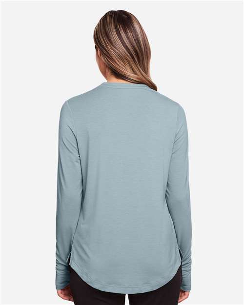 Women's JAQ Stretch Performance V-Neck Snap Pullover - Opal Blue