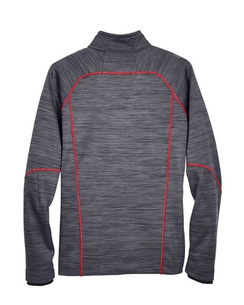 Men's Flux Mélange Bonded Fleece Jacket - Carbon/ Olympic Red