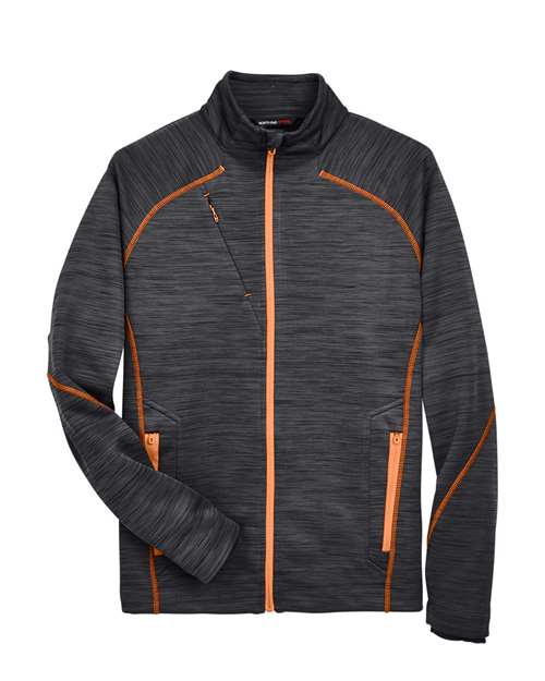 Men's Flux Mélange Bonded Fleece Jacket - Carbon/ Orange Soda