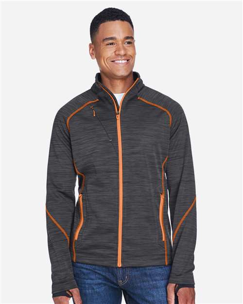 Men's Flux Mélange Bonded Fleece Jacket - Carbon/ Orange Soda