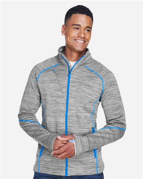 Men's Flux Mélange Bonded Fleece Jacket - Platinum/ Olympic Blue