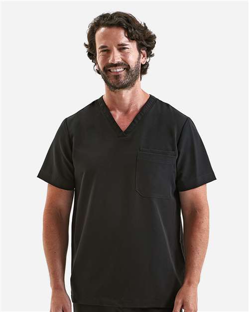 Men's Limitless V-Neck Stretch Scrub Top - Black