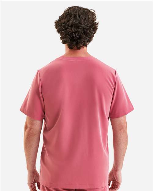 Men's Limitless V-Neck Stretch Scrub Top - Calm Pink