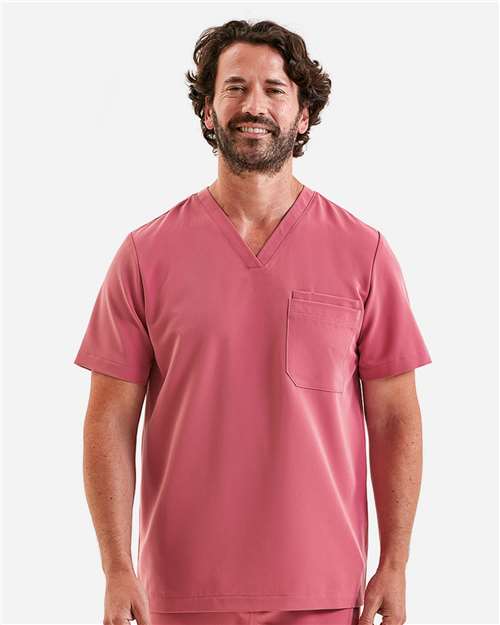 Men's Limitless V-Neck Stretch Scrub Top - Calm Pink
