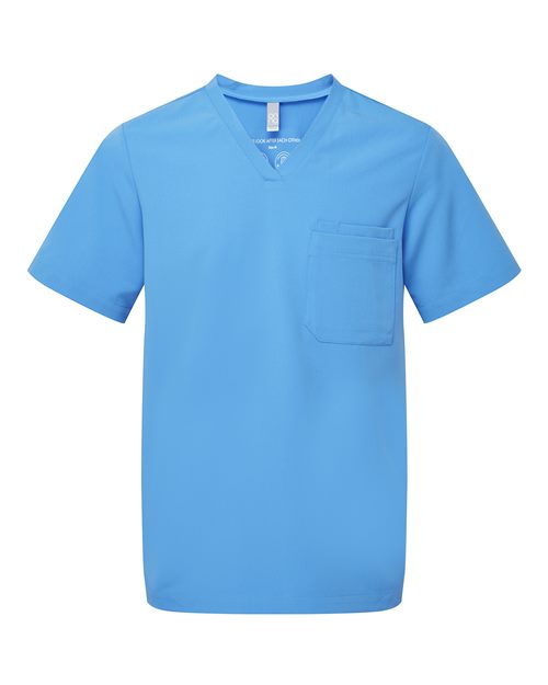 Men's Limitless V-Neck Stretch Scrub Top - Ceil Blue