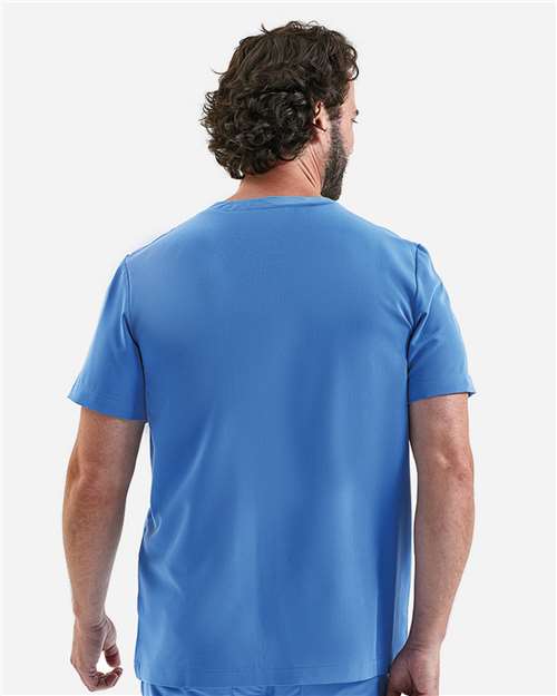 Men's Limitless V-Neck Stretch Scrub Top - Ceil Blue
