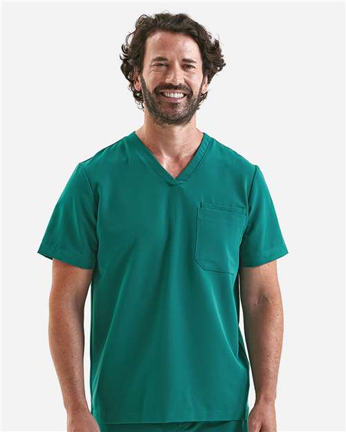 Men's Limitless V-Neck Stretch Scrub Top - Clean Green