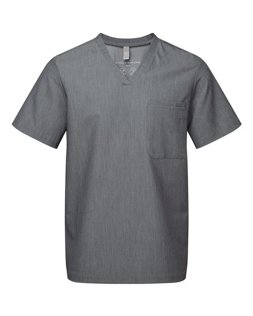 Men's Limitless V-Neck Stretch Scrub Top - Dynamo Grey