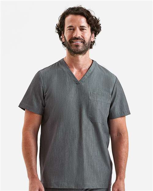 Men's Limitless V-Neck Stretch Scrub Top - Dynamo Grey