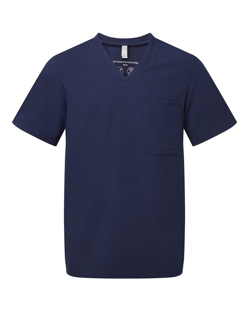 Men's Limitless V-Neck Stretch Scrub Top - Navy