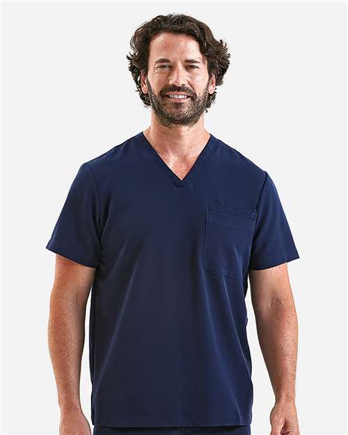 Men's Limitless V-Neck Stretch Scrub Top - Navy