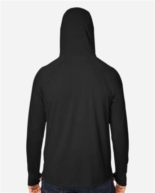 Unisex JAQ Stretch Performance Hooded Long Sleeve T-Shirt - Black