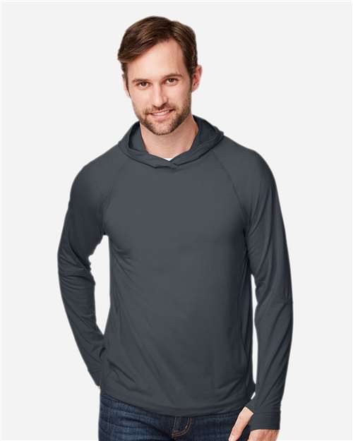 Unisex JAQ Stretch Performance Hooded Long Sleeve T-Shirt - Carbon