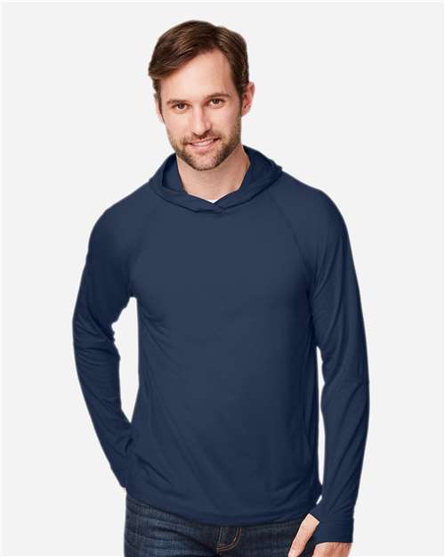 Unisex JAQ Stretch Performance Hooded Long Sleeve T-Shirt - Classic Navy