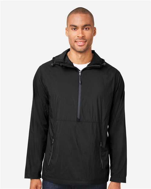 Men's Aura Lightweight Packable Anorak - Black/ Carbon