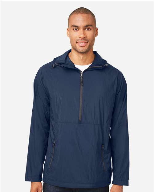 Men's Aura Lightweight Packable Anorak - Classic Navy/ Carbon
