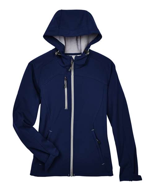 Women's Prospect Two-Layer Fleece Bonded Soft Shell Hooded Jacket - Classic Navy