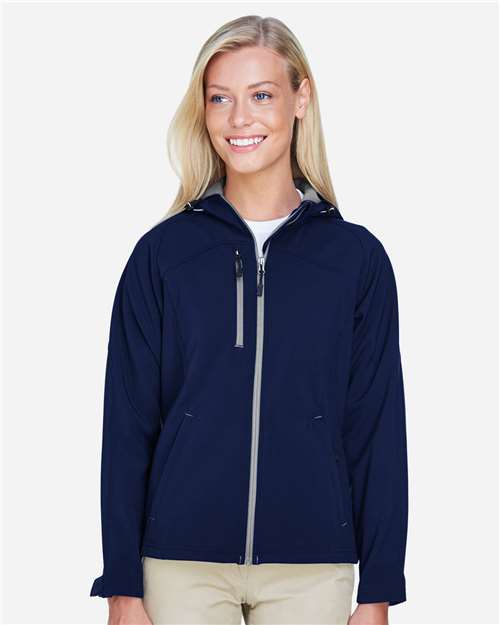 Women's Prospect Two-Layer Fleece Bonded Soft Shell Hooded Jacket - Classic Navy