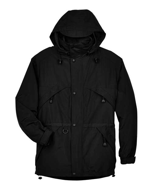 Men's 3-in-1 Parka with Dobby Trim - Black