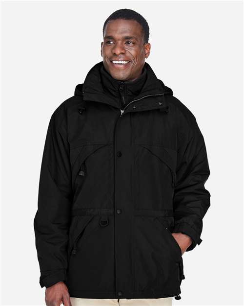 Men's 3-in-1 Parka with Dobby Trim - Black