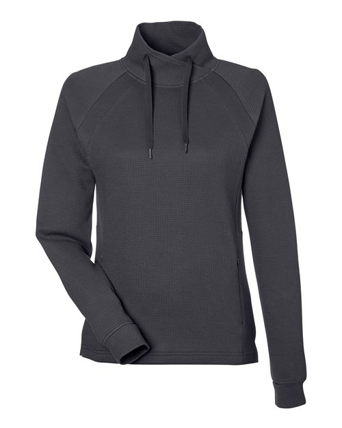 Women's Rhythm Waffle Cross-Neck Pullover - Carbon