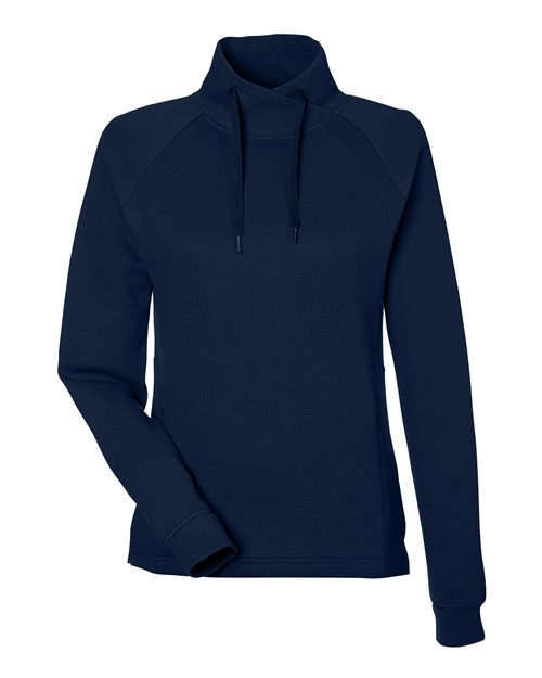 Women's Rhythm Waffle Cross-Neck Pullover - Classic Navy