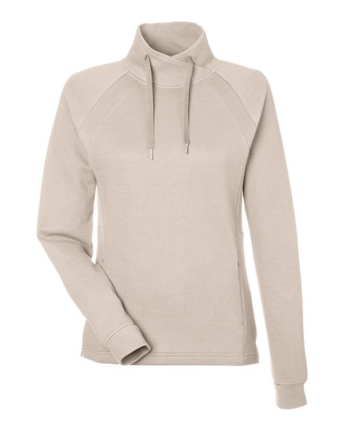 Women's Rhythm Waffle Cross-Neck Pullover - Oatmeal