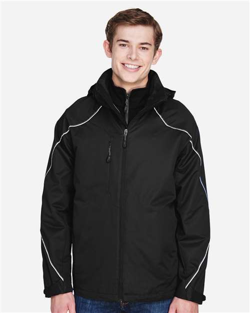 Men's Angle 3-In-1 Jacket with Bonded Fleece Liner - Black