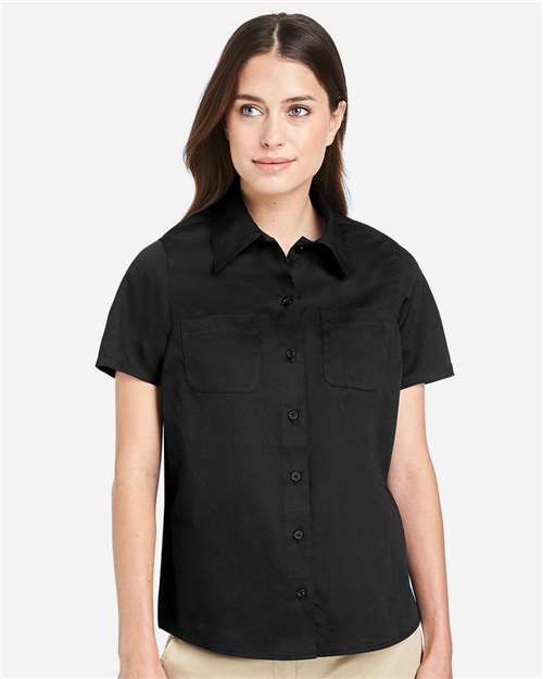 Women's Advantage IL Short Sleeve Dress Shirt - Black