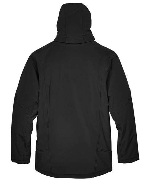 Men's Glacier Insulated Three-Layer Fleece Soft Shell Hood Jacket with Detachable Hood - Black