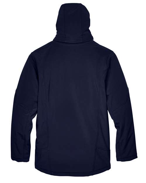 Men's Glacier Insulated Three-Layer Fleece Soft Shell Hood Jacket with Detachable Hood - Classic Navy