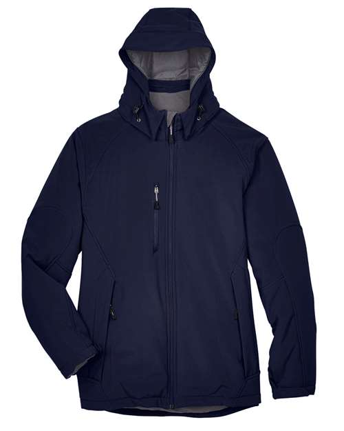 Men's Glacier Insulated Three-Layer Fleece Soft Shell Hood Jacket with Detachable Hood - Classic Navy