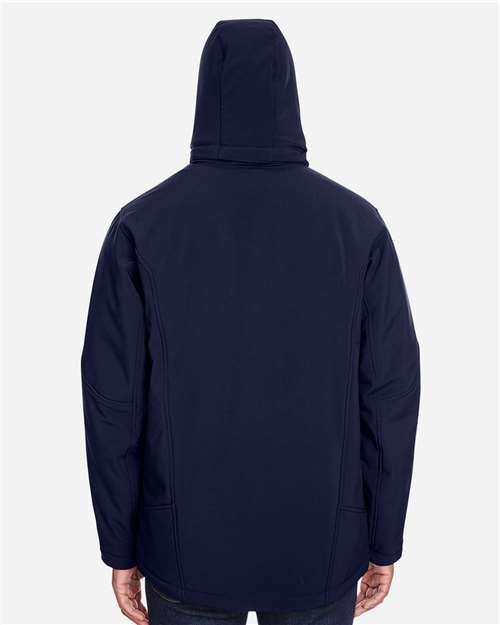 Men's Glacier Insulated Three-Layer Fleece Soft Shell Hood Jacket with Detachable Hood - Classic Navy