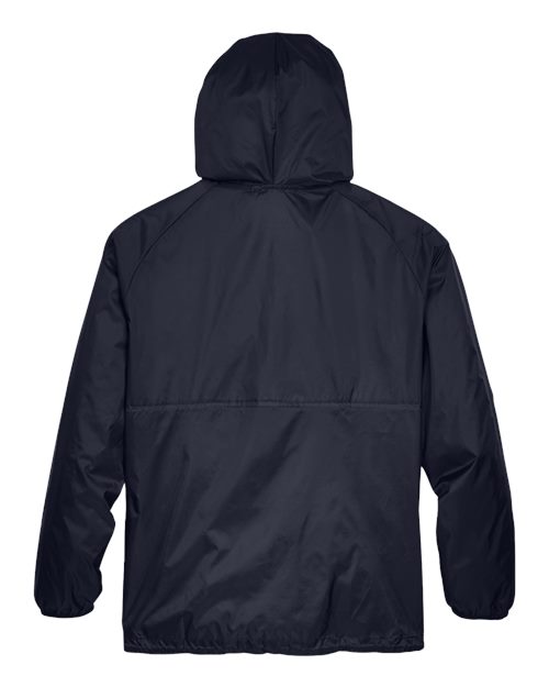 Unisex Packable Hooded Nylon Jacket - Navy