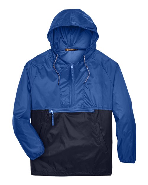 Unisex Packable Hooded Nylon Jacket - Royal/ Navy