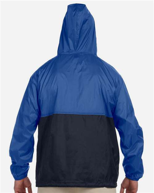 Unisex Packable Hooded Nylon Jacket - Royal/ Navy