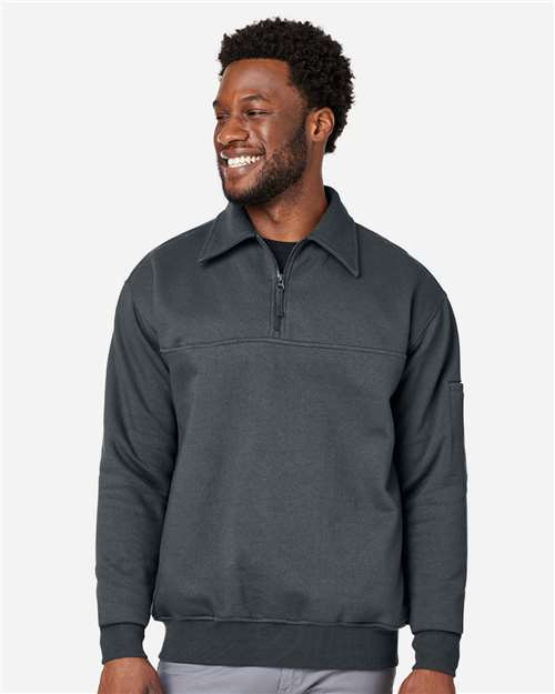 Unisex ClimaBloc™ Heavyweight Tactical Quarter-Zip Pullover - Dark Charcoal
