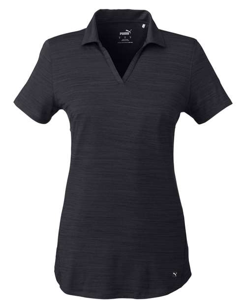 Women's Cloudspun Free V-neck Polo - Puma Black Heather