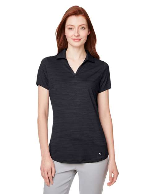 Women's Cloudspun Free V-neck Polo - Puma Black Heather