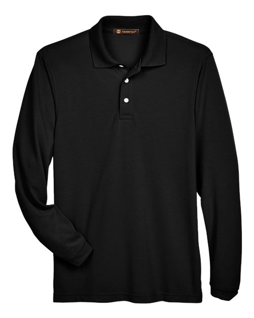 Men's Easy Blend™ Long Sleeve Polo - Black