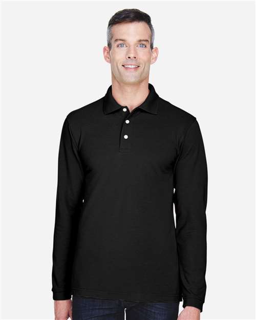 Men's Easy Blend™ Long Sleeve Polo - Black